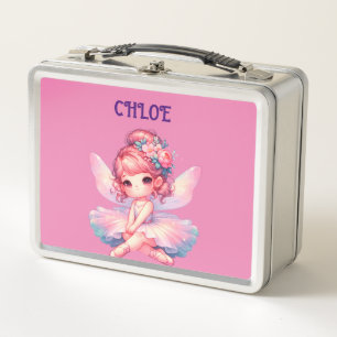 Ballerina with wings metal lunch box