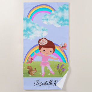 Ballerina Woodland Friends Beach Towel