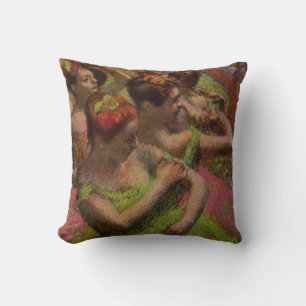 Ballerinas Adjusting Their Dresses (Edgar Degas) Throw Pillow
