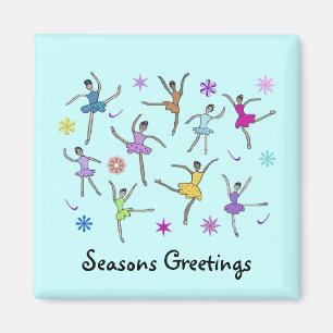 Ballerinas Dancing Holiday Magnets