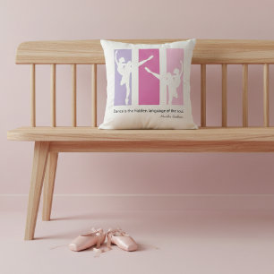 Ballerinas Dancing Quote Pink Throw Pillow