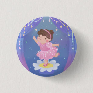 Ballerina's Dream Fantasy Illustration 1 Inch Round Button