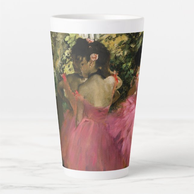 Ballerinas in Pink by Edgar Degas   Latte Mug (Front)