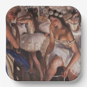 Ballerinas in the Dressing Room (by Serebriakova) Paper Plate