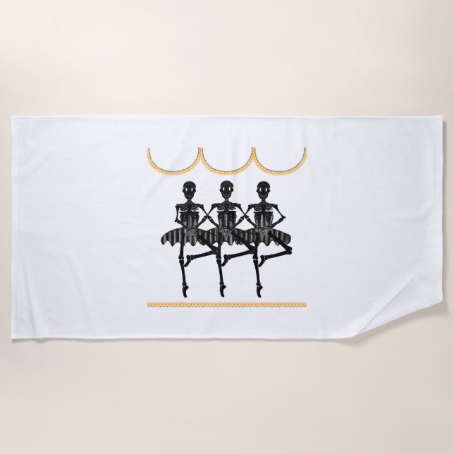 Ballerinas on Halloween Beach Towel (Front)