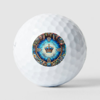 BALLES DE GOLF ステンドグラス調　王冠ゴルフボール