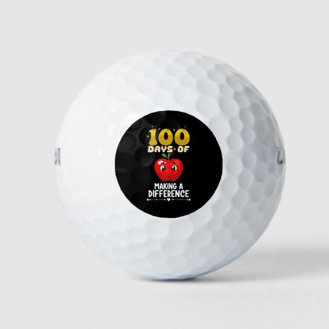 Balles De Golf 100 Jours De Faire Une Différence Apple (Devant)