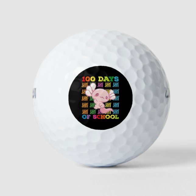Balles De Golf 100 Jours D'Enseignant Axolotl (Devant)
