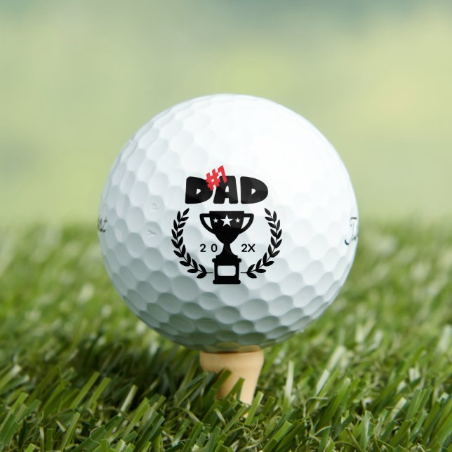 Balles De Golf #1 Dad Golf Balls - World's Best Custom Gift (T-shirt Insitu)
