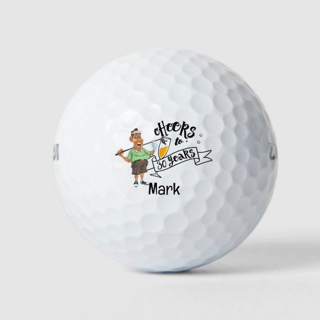 Balles De Golf 30e anniversaire cadeau pour golfeur (Devant)