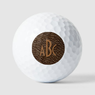 Balles De Golf 3 Lettre Monogramme Beige Brown initial look