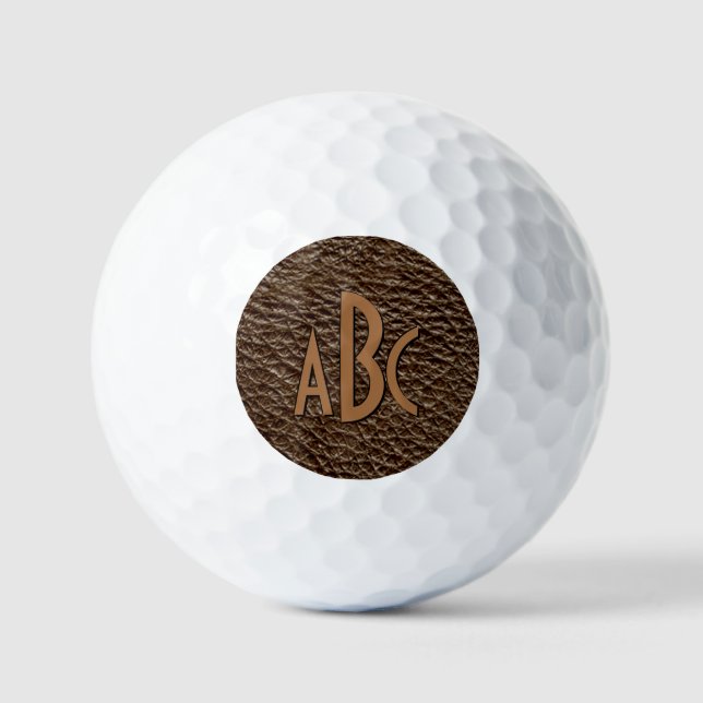 Balles De Golf 3 Lettre Monogramme Beige Brown initial look (Recto)