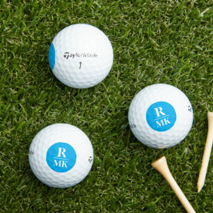 Balles De Golf 3 Lettres initiales Monographiées Azure Blue
