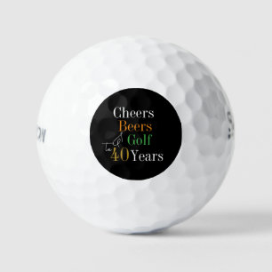 Balles De Golf 40e Anniversaire Golf Acclamations et Bières Noir 
