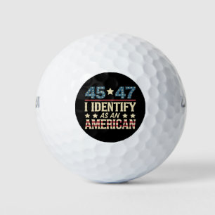 Balles De Golf 45 47 Je M'Identifie Comme Un Drapeau Américain Tr