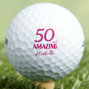 Balles De Golf 50 et cadeau Extraordinaire de l'ami - Pink 50e an