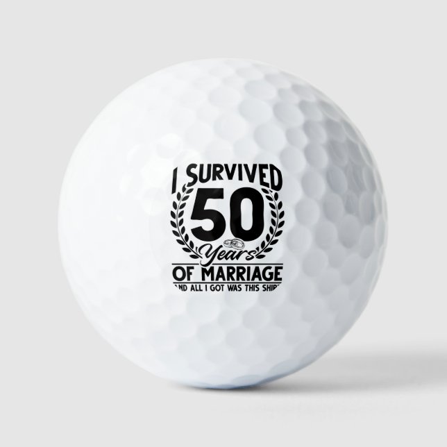 Balles De Golf 50e anniversaire du Mariage Couples Maris Femme 50 (Recto)