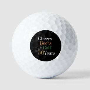 Balles De Golf 50e anniversaire Golf Cheers Bières Noir et Or