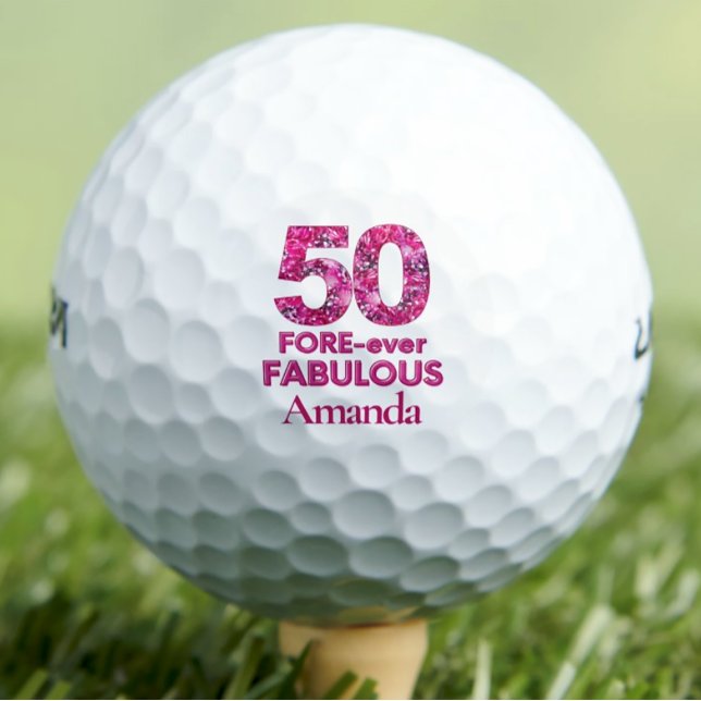 Balles De Golf 50e Anniversaire Golfer Cadeau, FORE-ever 50 & Fab (Créateur téléchargé)