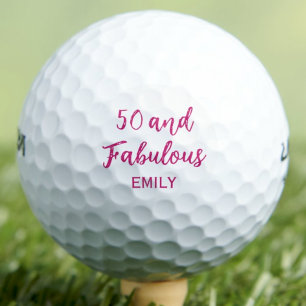 Balles De Golf 50e anniversaire pour fille - Rose 50 & Fabuleux