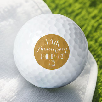 Balles De Golf 50e ou autre anniversaire Mariage Or