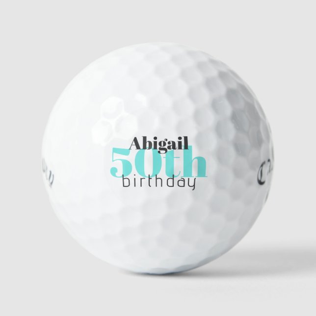Balles De Golf 50th  Turquoise Personalized Titleist Pro V1 (Recto)