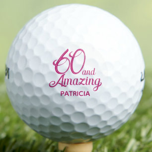 Balles De Golf 60ème Cadeau pour grand-mère écriture rose Incroya