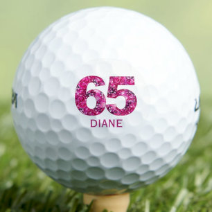 Balles De Golf 65e cadeau d'anniversaire pour ami - Floral rose 6