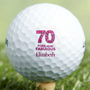 Balles De Golf 70 Fabuleux 70e anniversaire des Fleurs roses