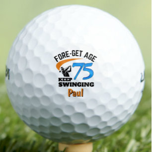 Balles De Golf 75e Cadeau pour ami drôle bleu personnalisé