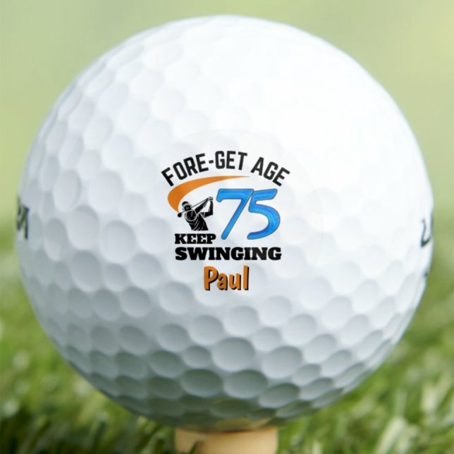 Balles De Golf 75e Cadeau pour ami drôle bleu personnalisé (Créateur téléchargé)