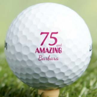 Balles De Golf 75th Birthday Elegant 75 and Amazing Pink