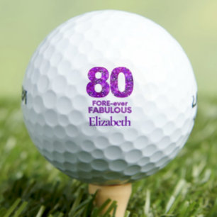 Balles De Golf 80 FORE-ever fabuleux 80e anniversaire Fleurs viol