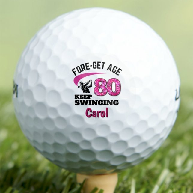 Balles De Golf 80e Cadeau pour Collègue - Rose OUBLIEZ l'âge 80  (Créateur téléchargé)