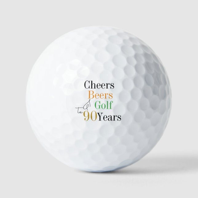 Balles De Golf 90e anniversaire Cheers Beers Golf Minimal Party (Recto)