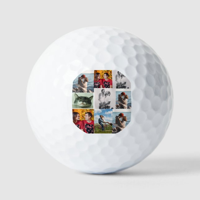 Balles De Golf 9 Photo Custom Personalized Collage (Recto)