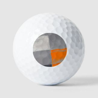 Balles De Golf À damiers Plaid gris orange