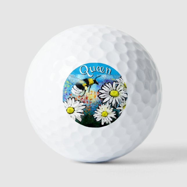 Balles De Golf Abeille Bourdon Fantaisiste dans des Marguerites P (Recto)