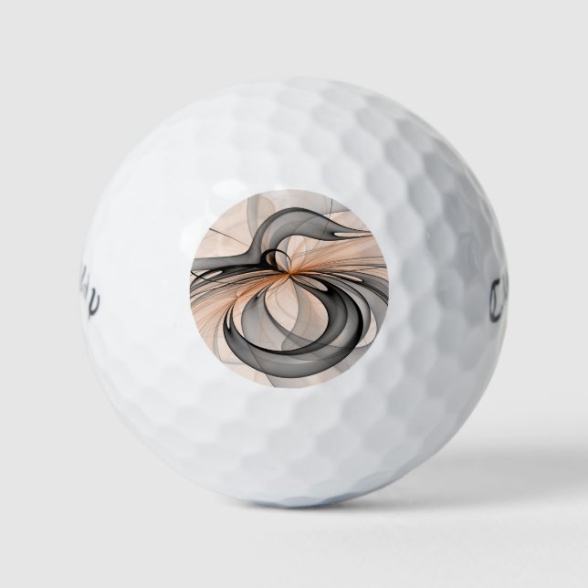 Balles De Golf Abstrait Anthracite Grey Sienna Art moderne fracta (Devant)