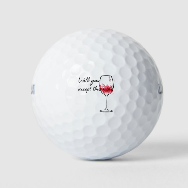 Balles De Golf Accepterez-vous cette rose Proposition Charmante D (Devant)