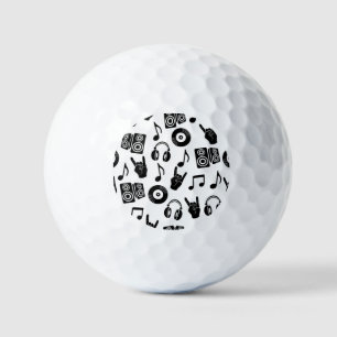 Balles De Golf Accessoires musicaux : Motif Vintage monochrome.