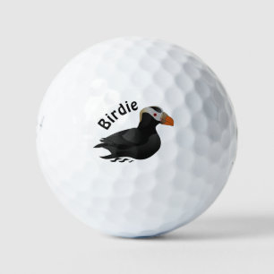 Balles De Golf Adorable Crested Puffin Cartoon Natation