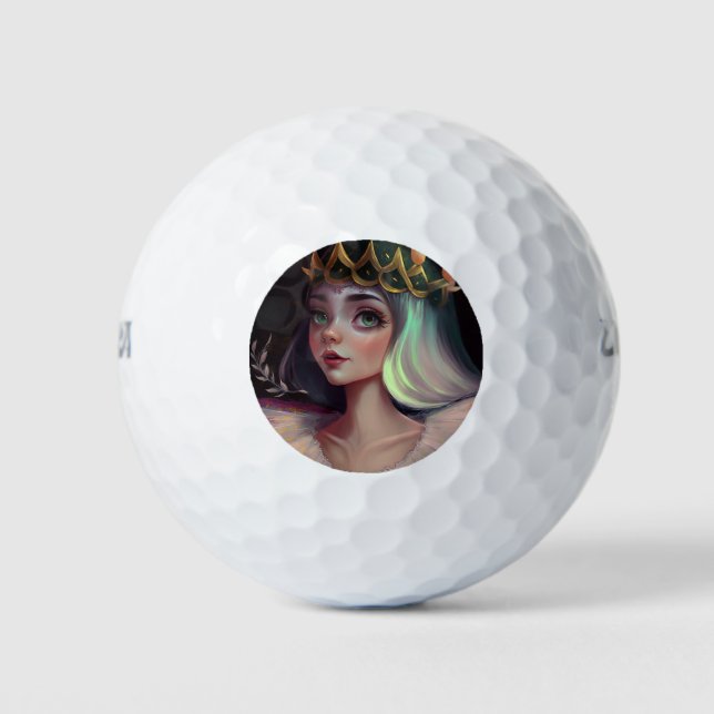 Balles De Golf Adorable Grande Reine aux yeux (Devant)