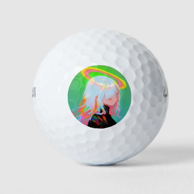 Balles De Golf Adorable Neon Lumineux Halo Anime Girl (Devant)