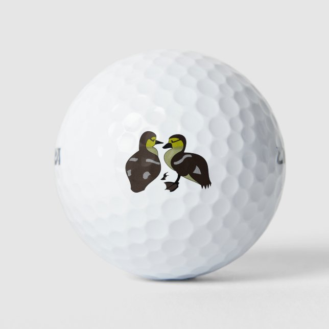 Balles De Golf adorable Twin Baby Duckling Huddling Cartoon (Devant)