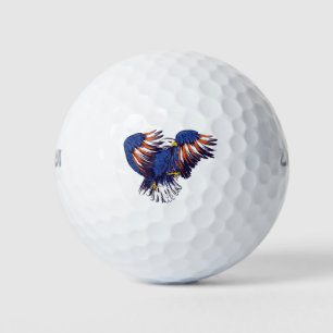 Balles De Golf Aigle américain avec couleurs du drapeau américain