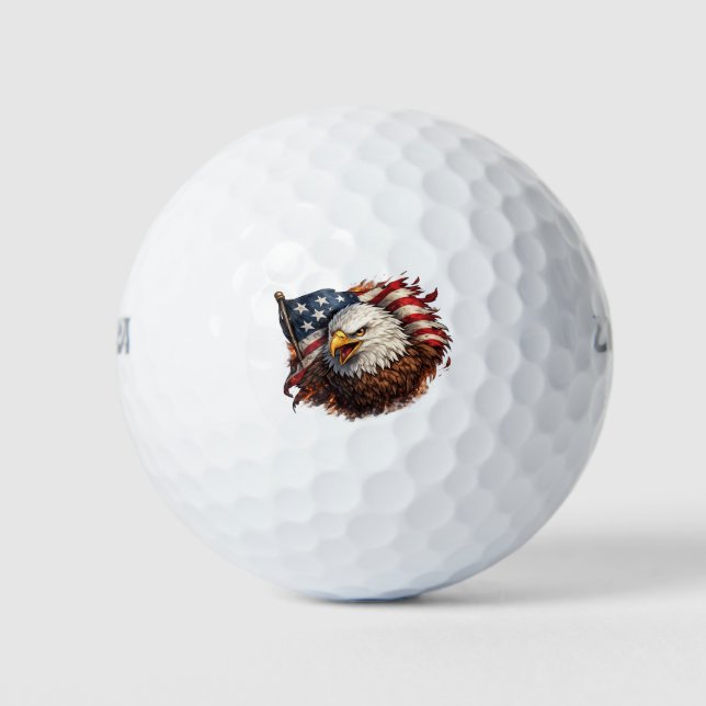 Balles De Golf Aigle Américain Féroce – Conception de Puissance P (Devant)