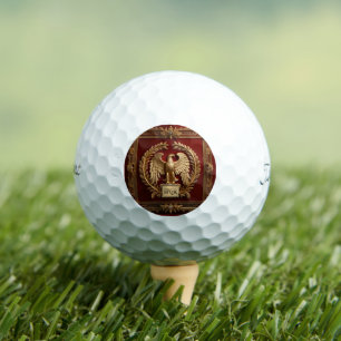 Balles De Golf Aigle impérial romain d'or sur le rouge no 4