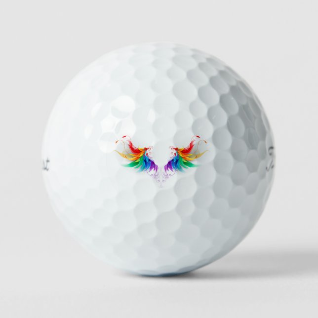 Balles De Golf Ailes fluffy arc-en-ciel (Recto)