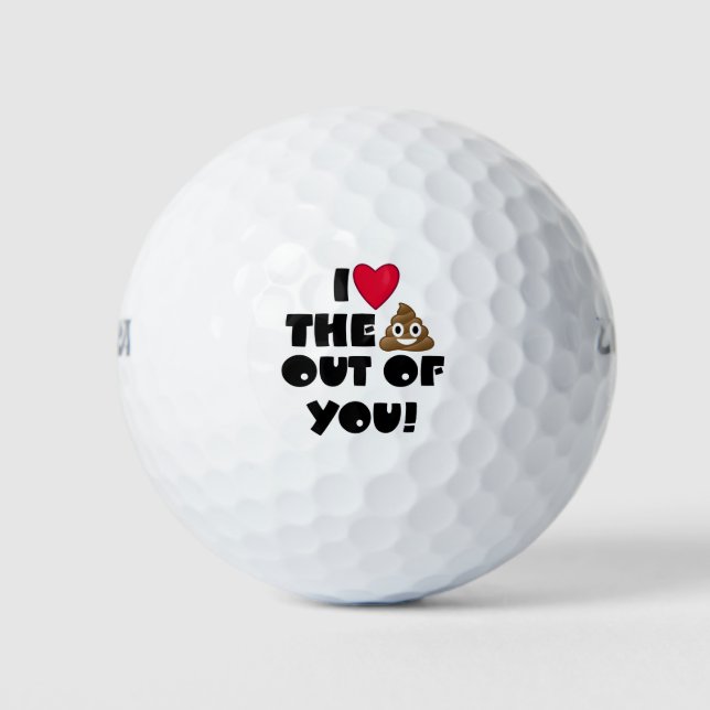 Balles De Golf Aimer Le Poop Emoji (Devant)